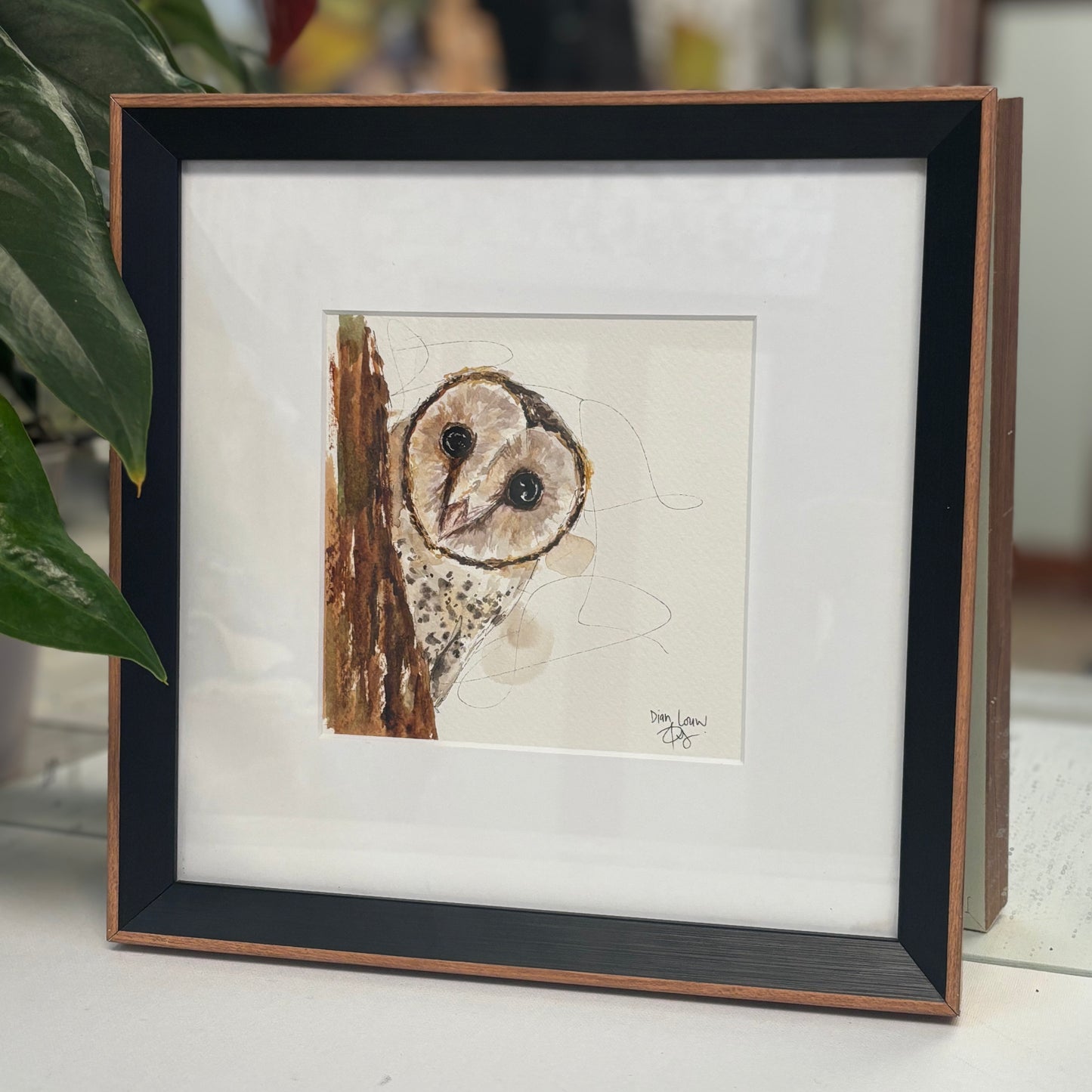 Barn owl in watercolour