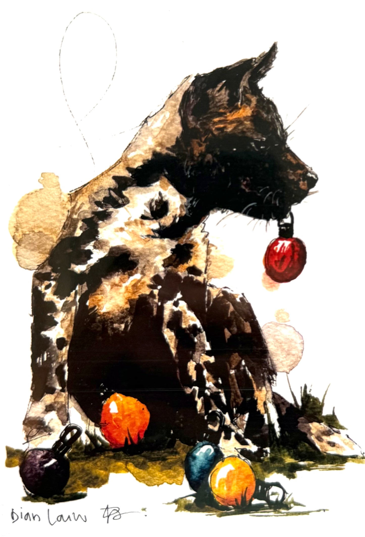 Christmas baby wild dog