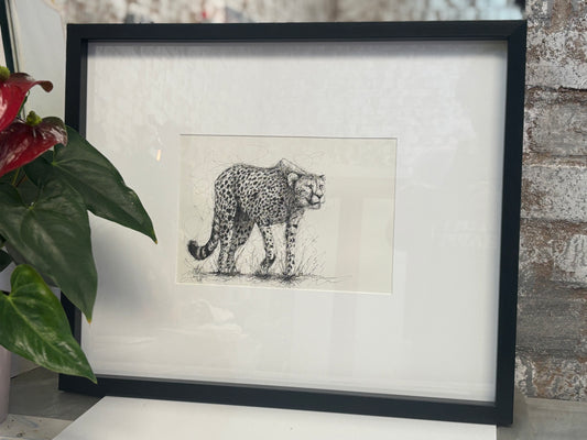 Lurking Cheetah pen sketch