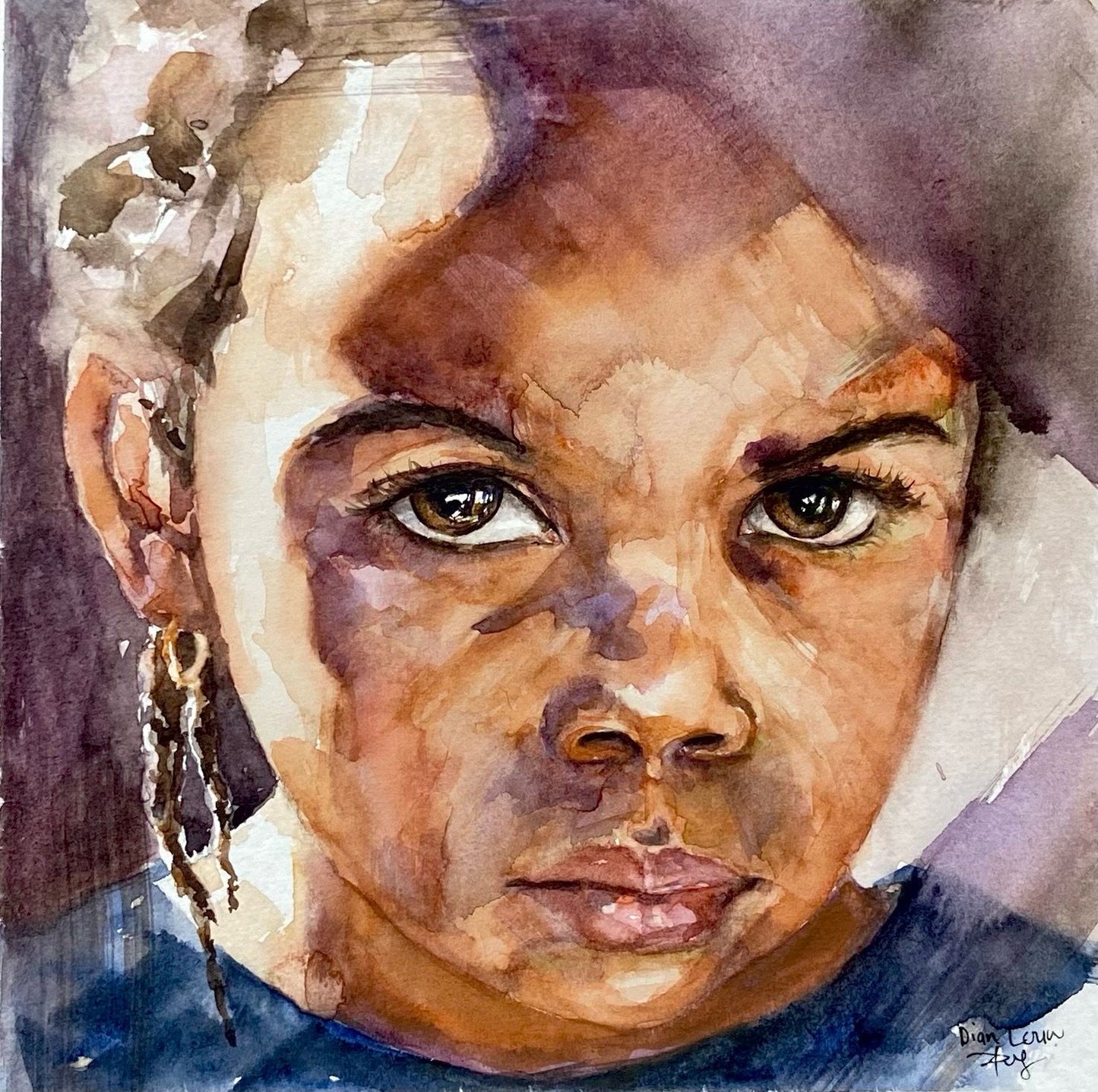 Girl with purple