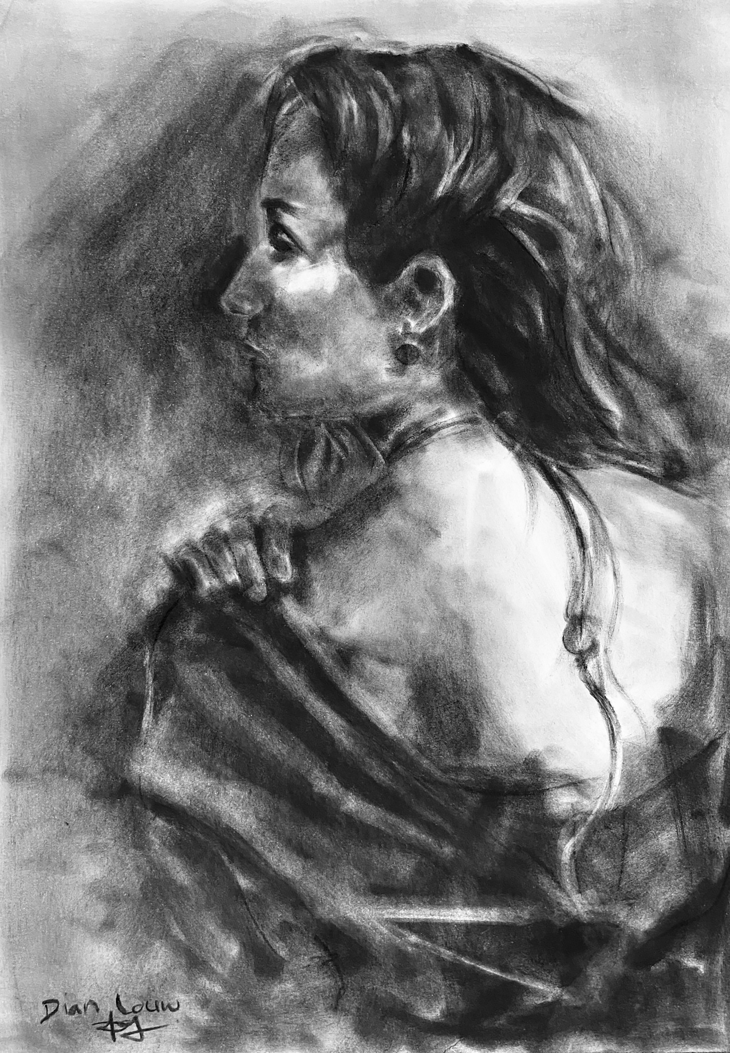 Female Figure in Charcoal