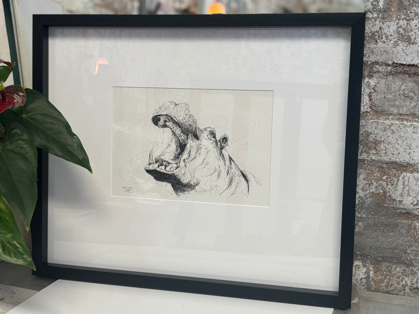 Hippopotamus pen sketch