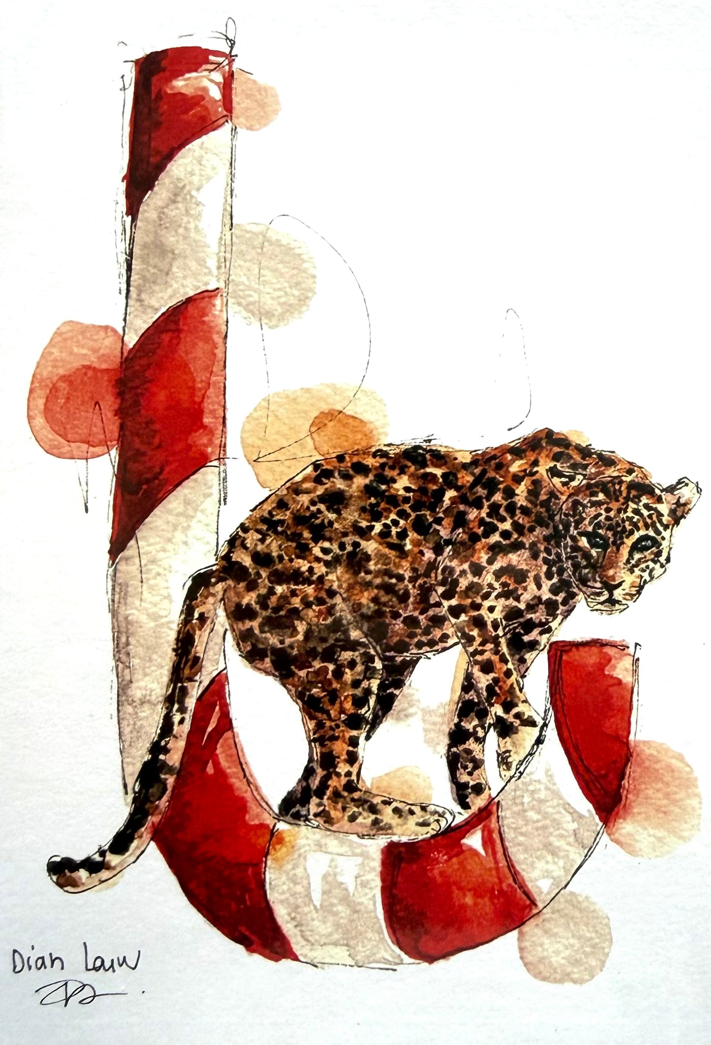 Christmas leopard full body