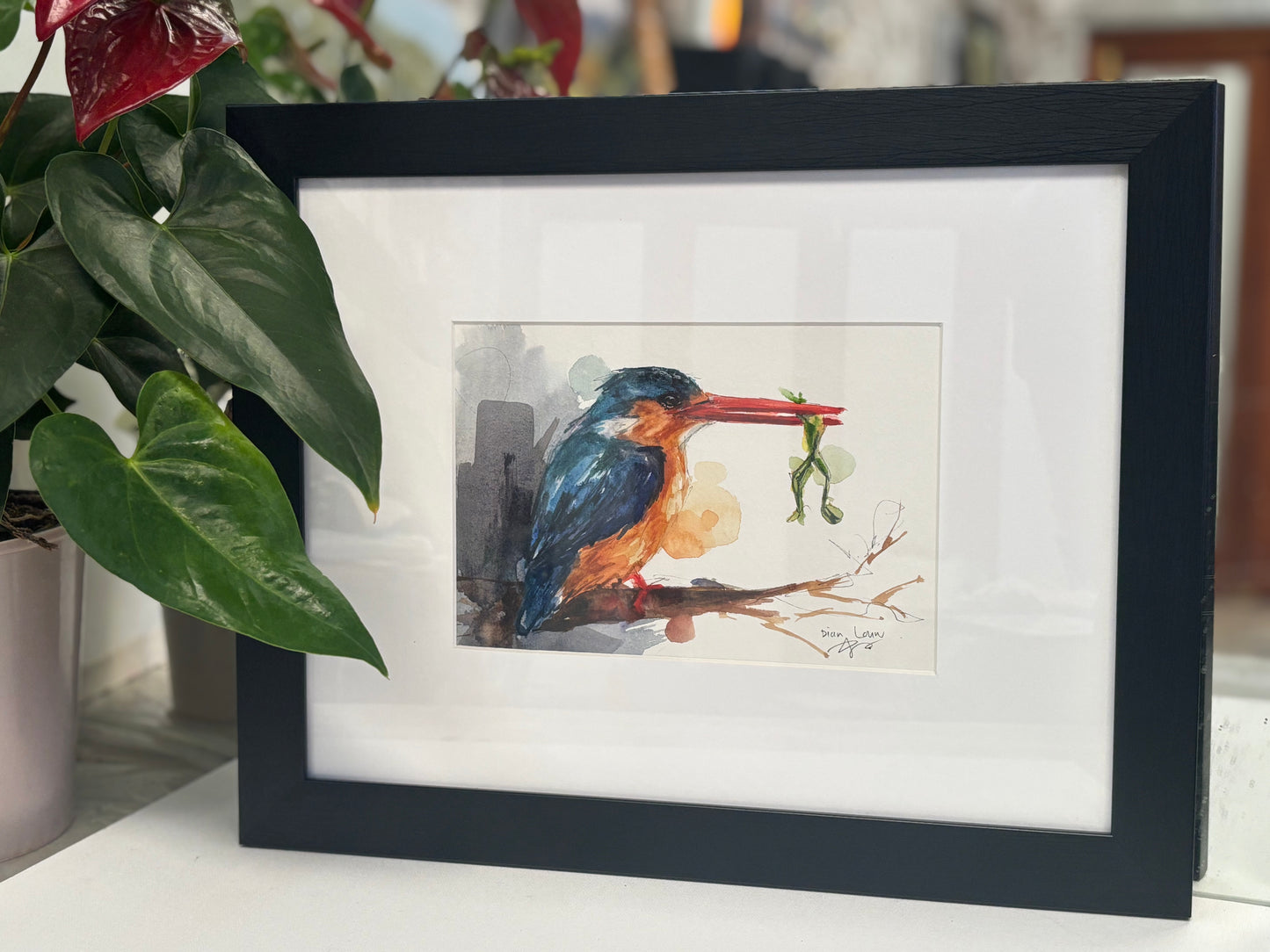 Catch of the day (Kingfisher) watercolour