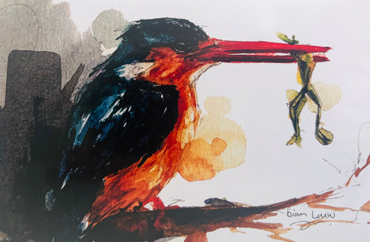 Kingfisher with frog
