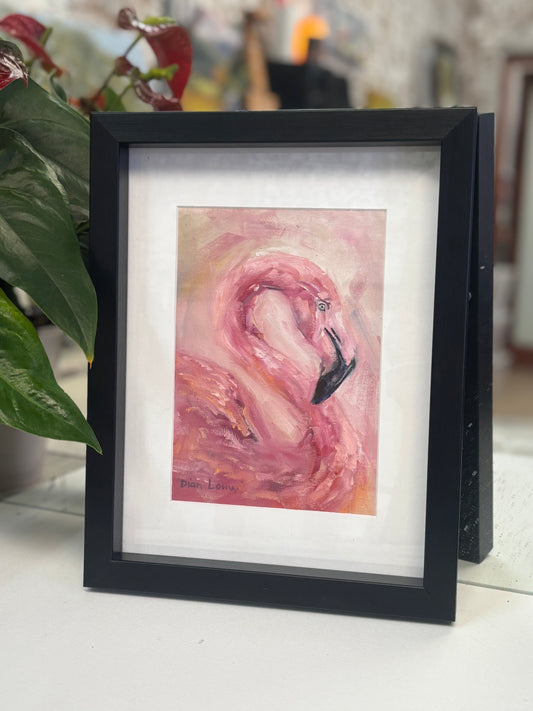Flamingo oil painting