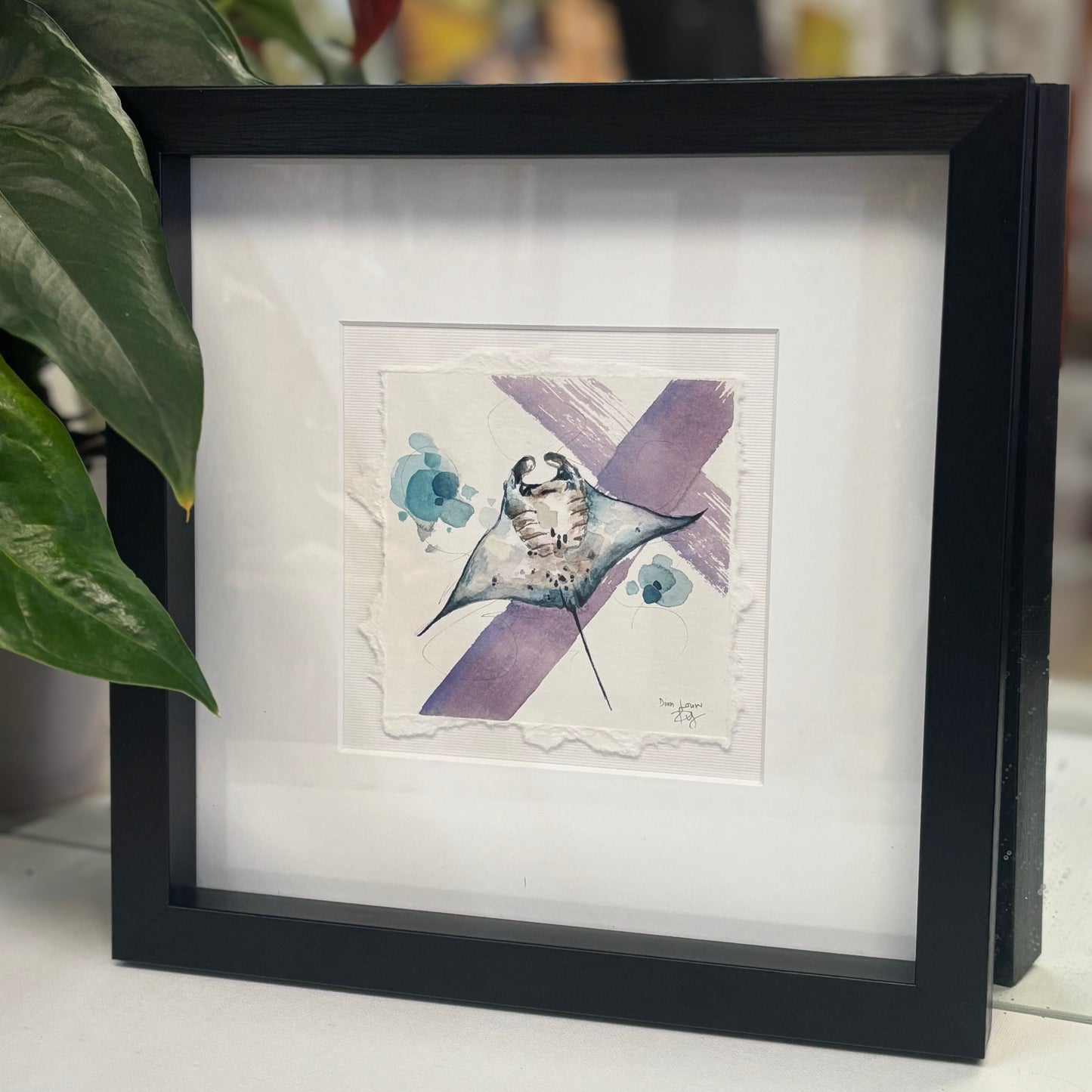 Giant Manta Ray in watercolour