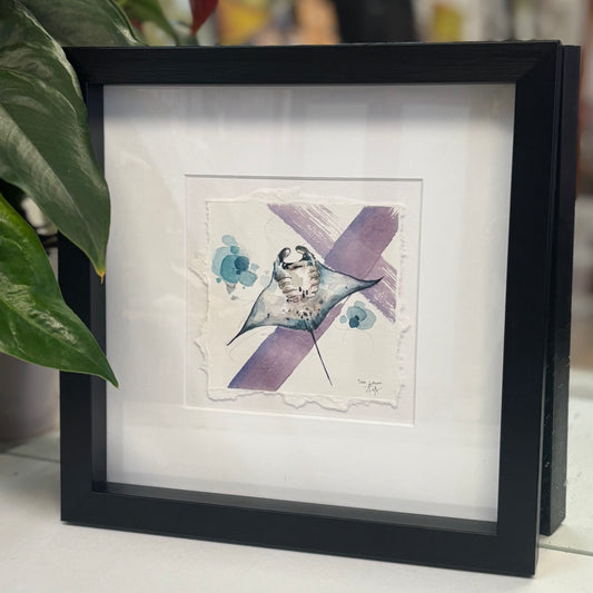 Giant Manta Ray in watercolour