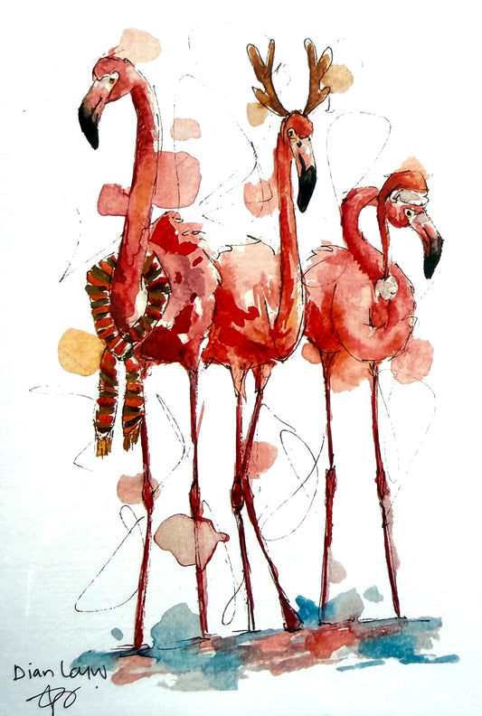 Christmas flamingo’s