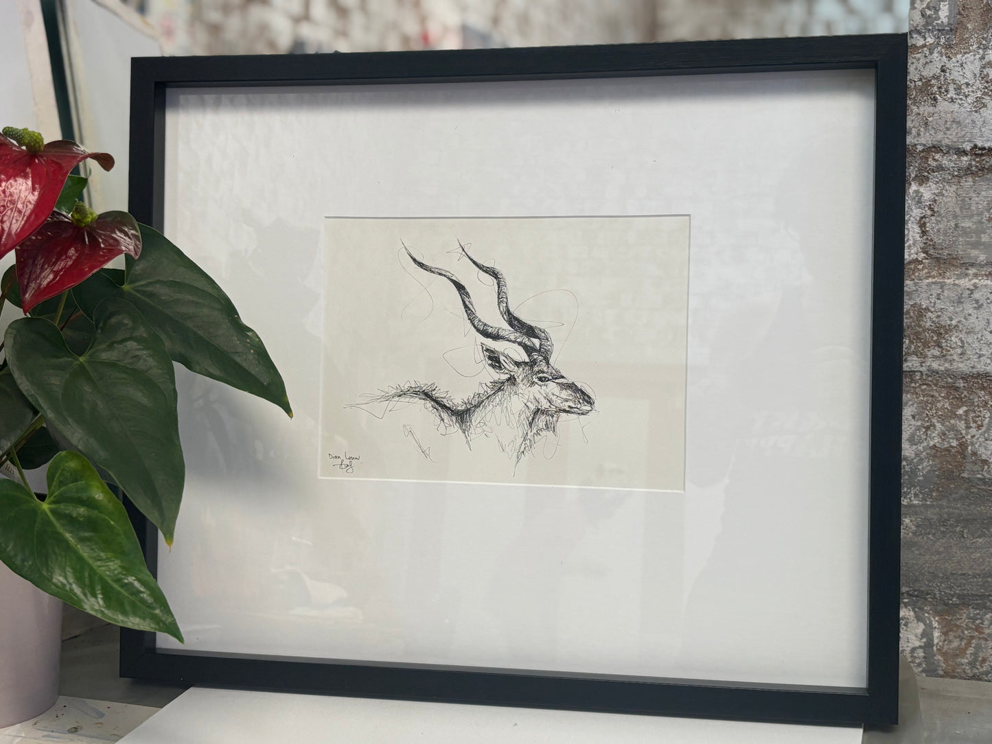 Young kudu bull pen sketch