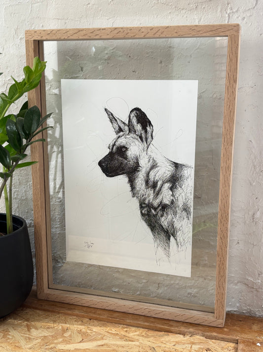 Bespoke Pen sketch (wild dog side profile)