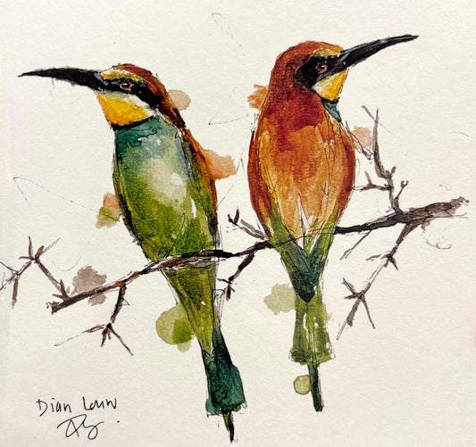 European bee-eater side by side
