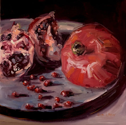 Pomegranate in plate